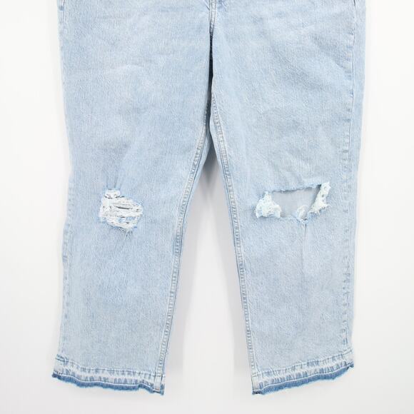 Arizona Jeans Light Wash Blue Distressed Raw Hem High Rise Vintage Straight 15 - Picture 3 of 14